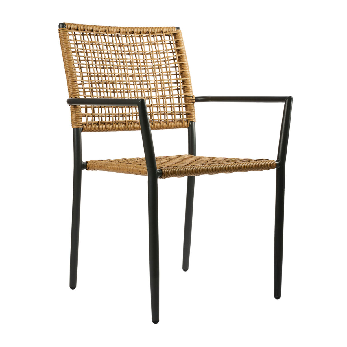 900-255 Πολυθρόνα Sati Φυσικό με Μαύρο σκελετό 57 x 60 x 88 - Image 1