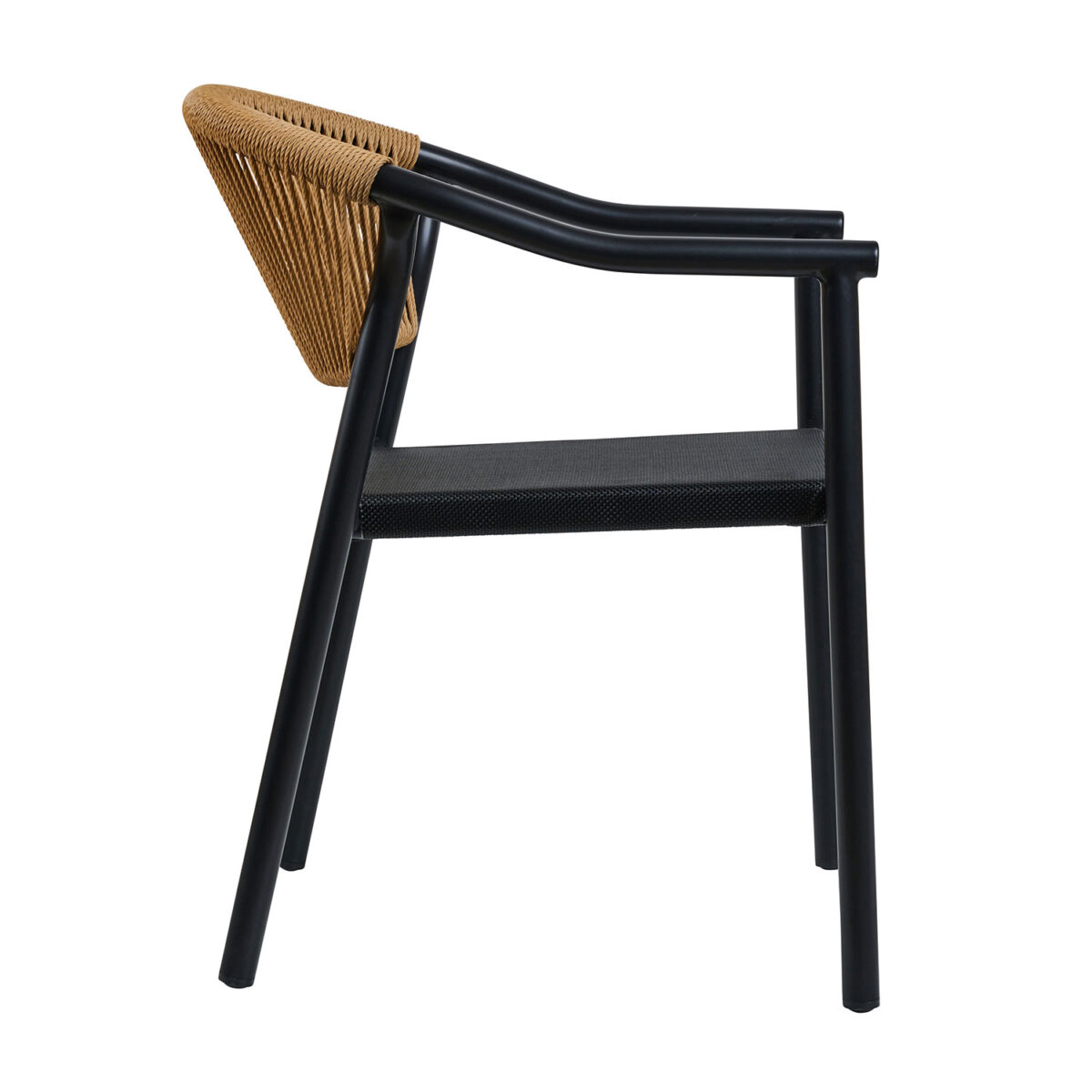 Πολυθρόνα Aloha-TX φυσικό με μαύρο σκελετό 55.5 x 60.5 x 77.5 - Image 2