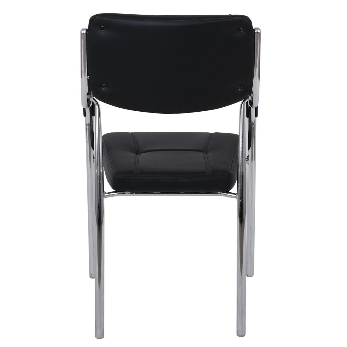 ALPHA Πολυθρόνα Γραφείου Επισκέπτη, Χρώμιο, Pu Μαύρο - Image 7