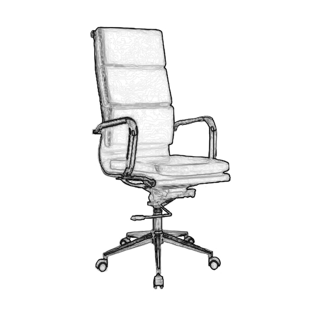 BF4800 Πολυθρόνα Διευθυντή Μέταλλο Χρώμιο - PU Άσπρο - Image 3