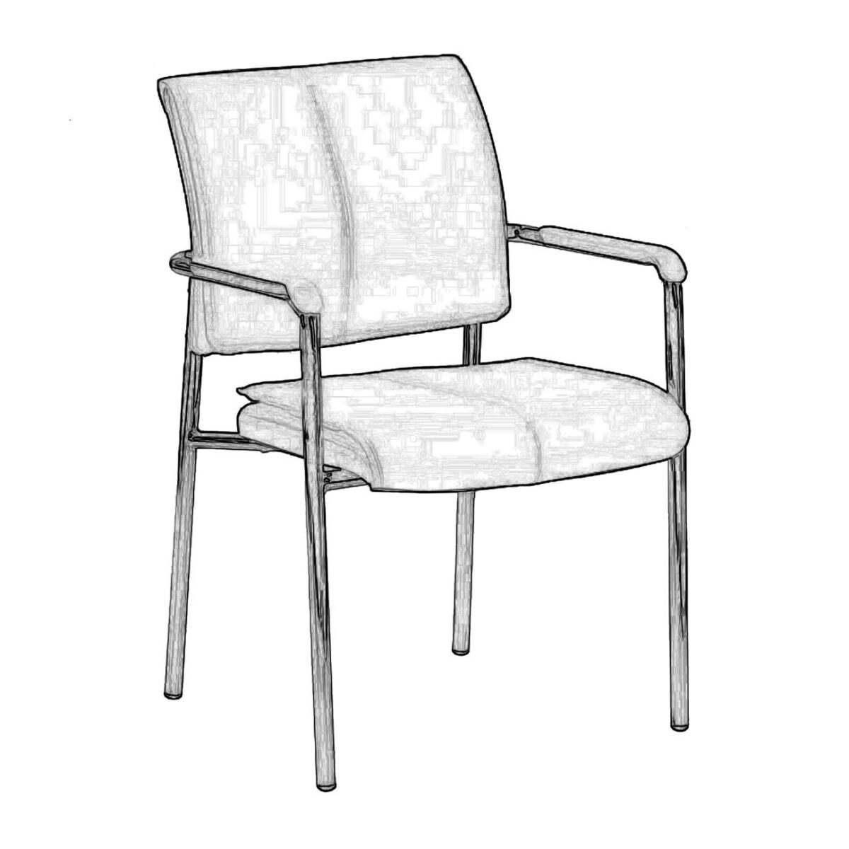 ELDER Πολυθρόνα Γραφείου Επισκέπτη Χρώμιο, PU Μαύρο - Image 3