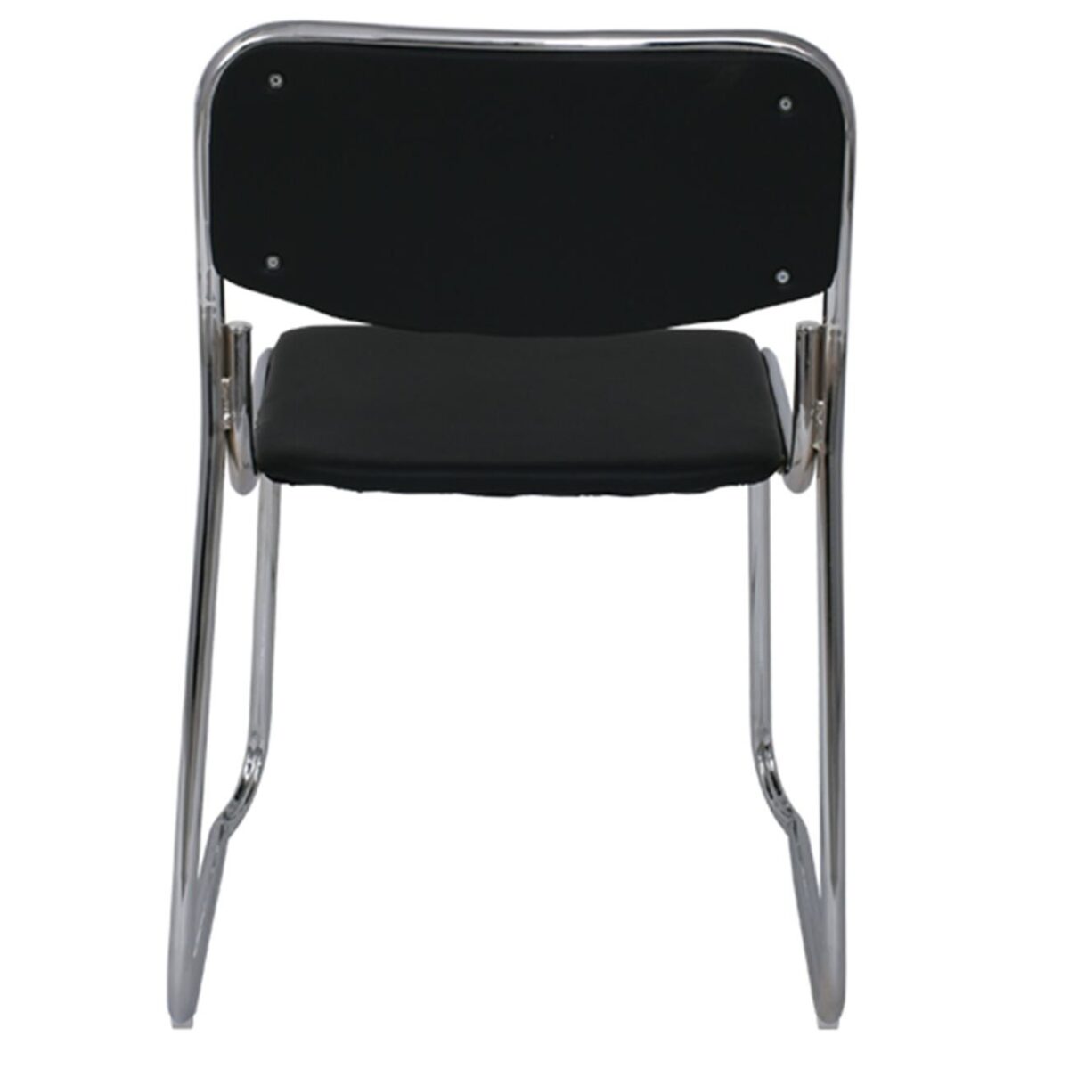 CAMPUS Καρέκλα Επισκέπτη Γραφείου, Στοιβαζόμενη Χρώμιο Μέταλλο, Soft Pu Μαύρο - Image 5