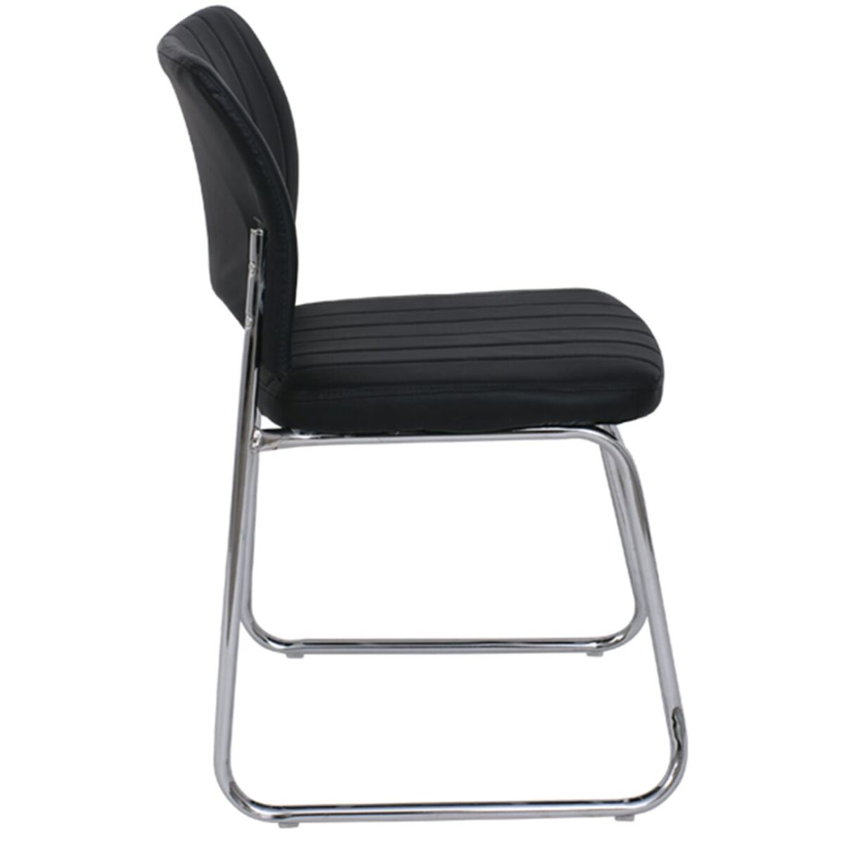 VENUS Καρέκλα Γραφείου Επισκέπτη, Στοιβαζόμενη Μέταλλο Χρώμιο, Pu Μαύρο - Image 4