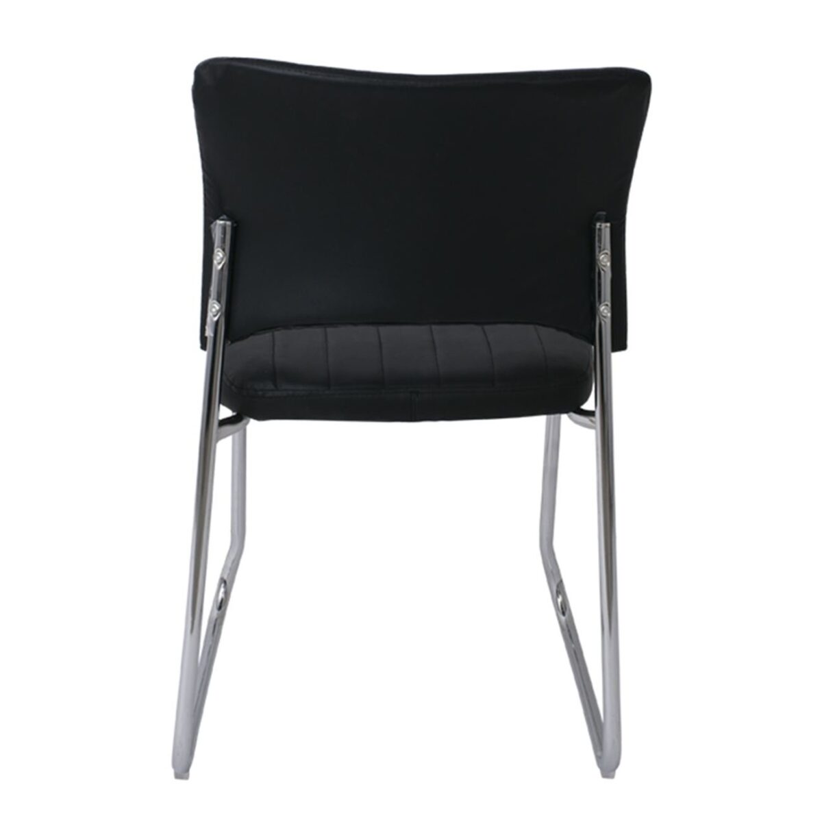 VENUS Καρέκλα Γραφείου Επισκέπτη, Στοιβαζόμενη Μέταλλο Χρώμιο, Pu Μαύρο - Image 5