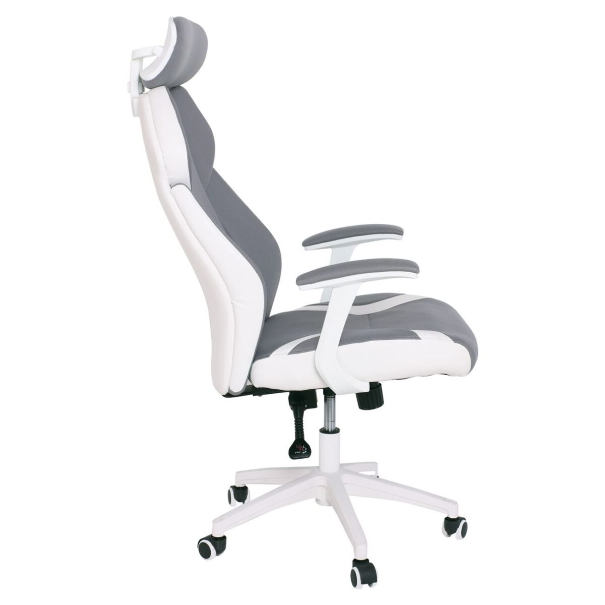 BF8300 Πολυθρόνα Γραφείου Διευθυντή, Microfiber Γκρι PU Άσπρο - Image 4