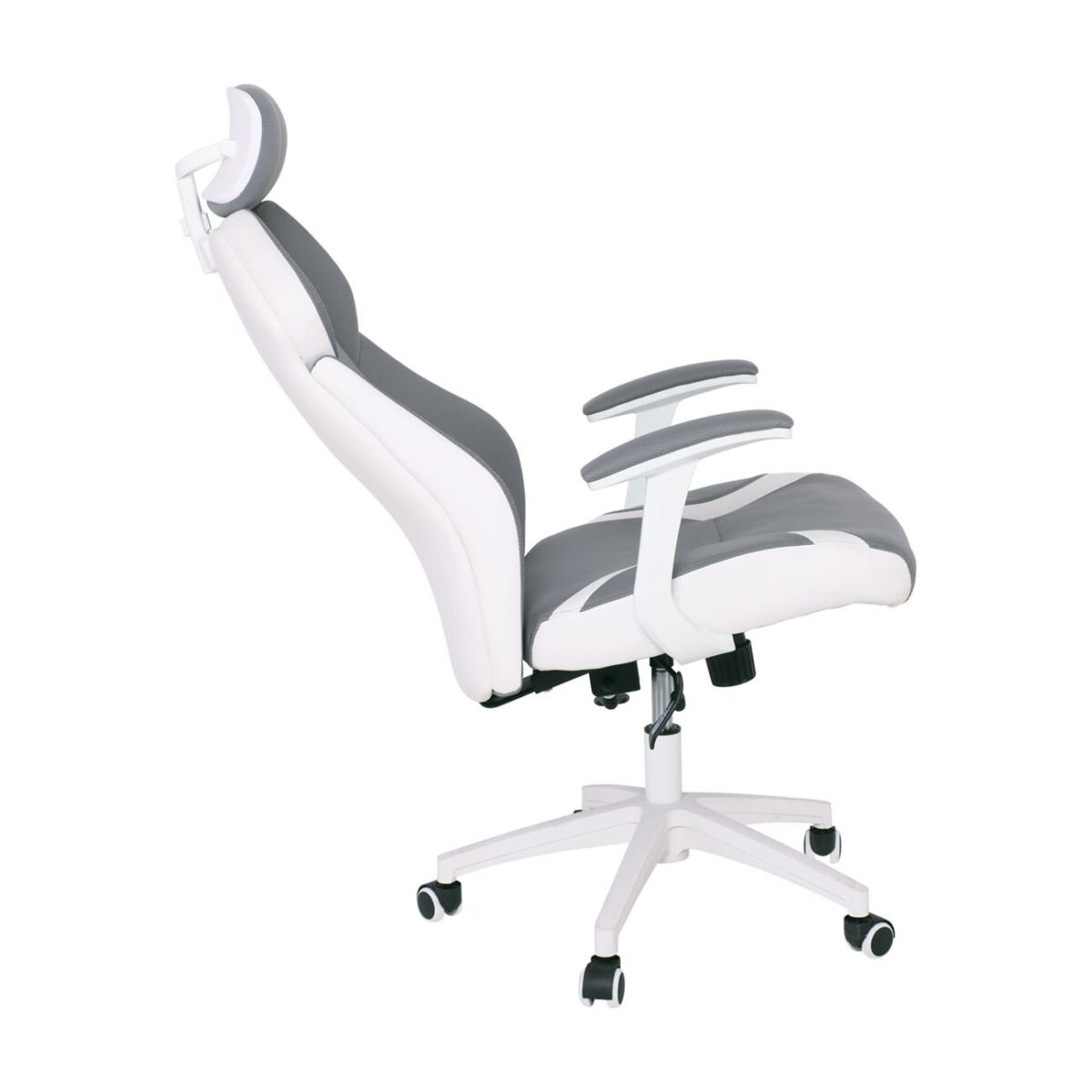 BF8300 Πολυθρόνα Γραφείου Διευθυντή, Microfiber Γκρι PU Άσπρο - Image 6