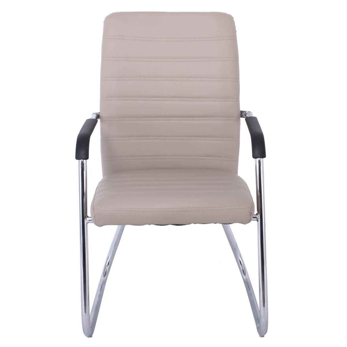 COLLET Πολυθρόνα Γραφείου Επισκέπτη Μέταλλο Χρώμιο, Pu Cappuccino - Image 5