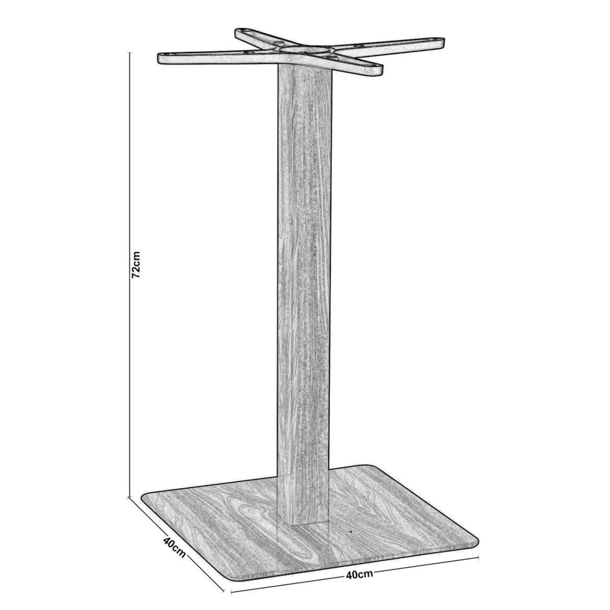 PRATO Βάση Τραπεζιού Μέταλλο Απόχρωση Ξύλο Φυσικό (11,85kg) - Image 3