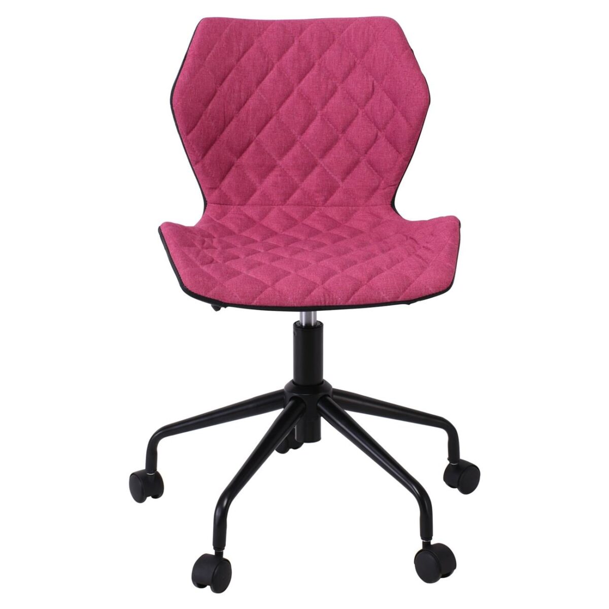 DAVID Καρέκλα Γραφείου PU Μαύρο, Ύφασμα Ροδί, Βάση Μέταλλο Βαφή Μαύρο - Image 3