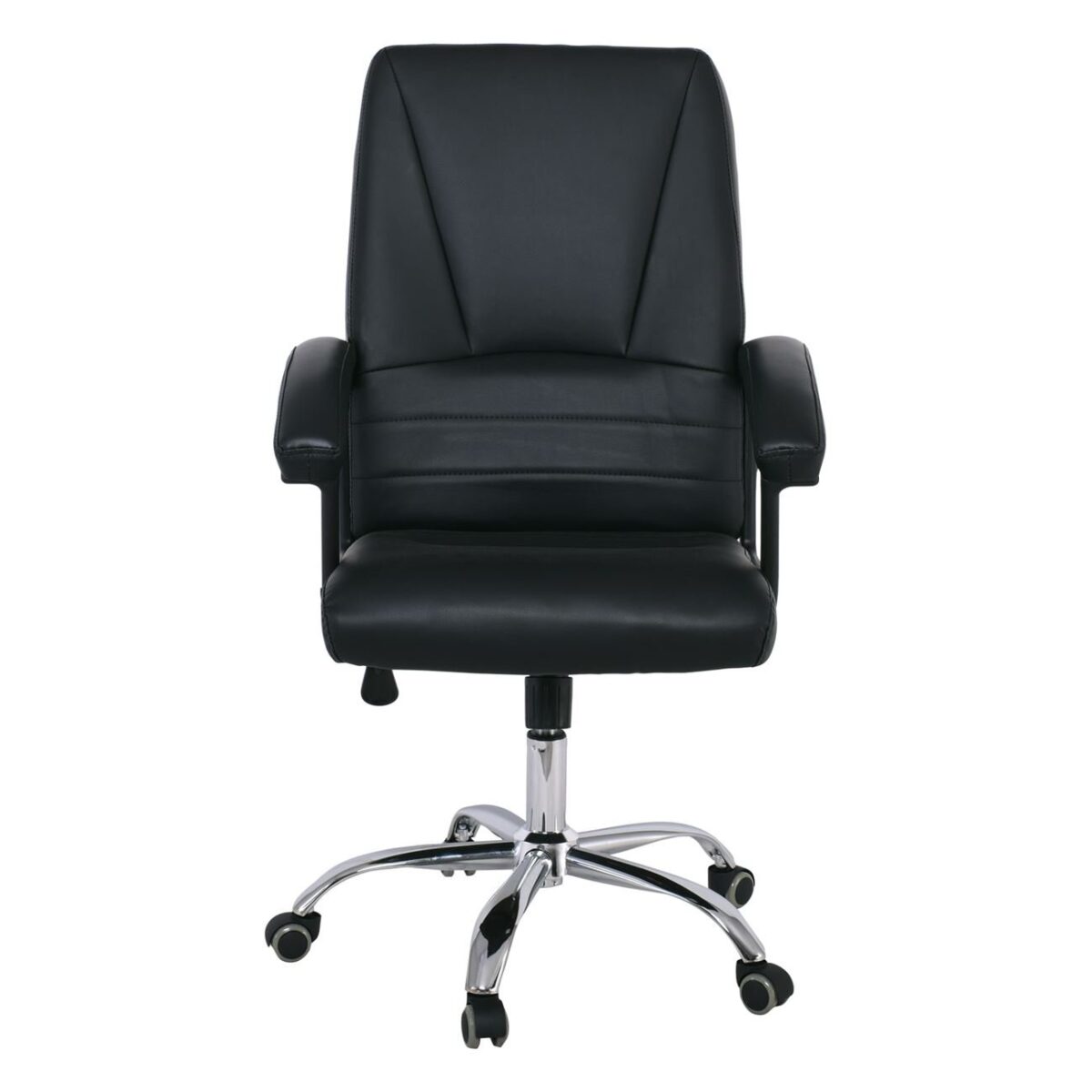 BF6350 Πολυθρόνα Διευθυντή Μέταλλο Χρώμιο, PU Μαύρο - Image 3