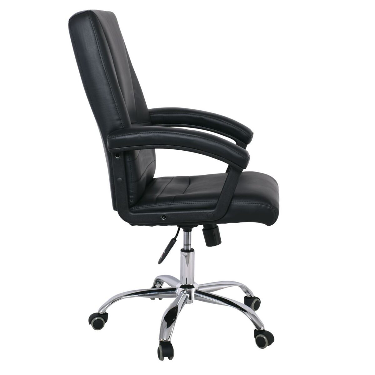 BF6350 Πολυθρόνα Διευθυντή Μέταλλο Χρώμιο, PU Μαύρο - Image 4