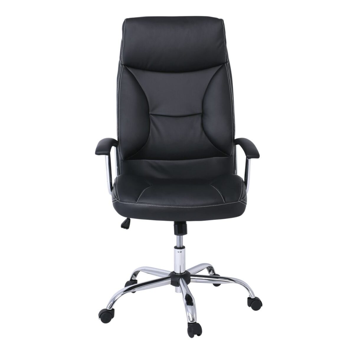 BF5700 Πολυθρόνα Διευθυντή Μέταλλο Χρώμιο, Pu Μαύρο - Image 5
