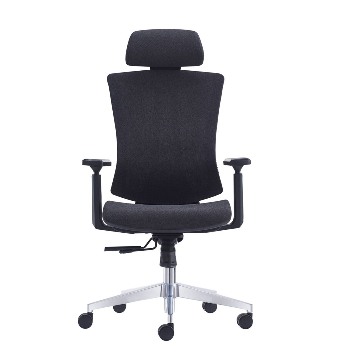 BF9600 Πολυθρόνα Γραφείου Διευθυντή, Βάση Αλουμινίου, Ύφασμα Μαύρο - Image 3