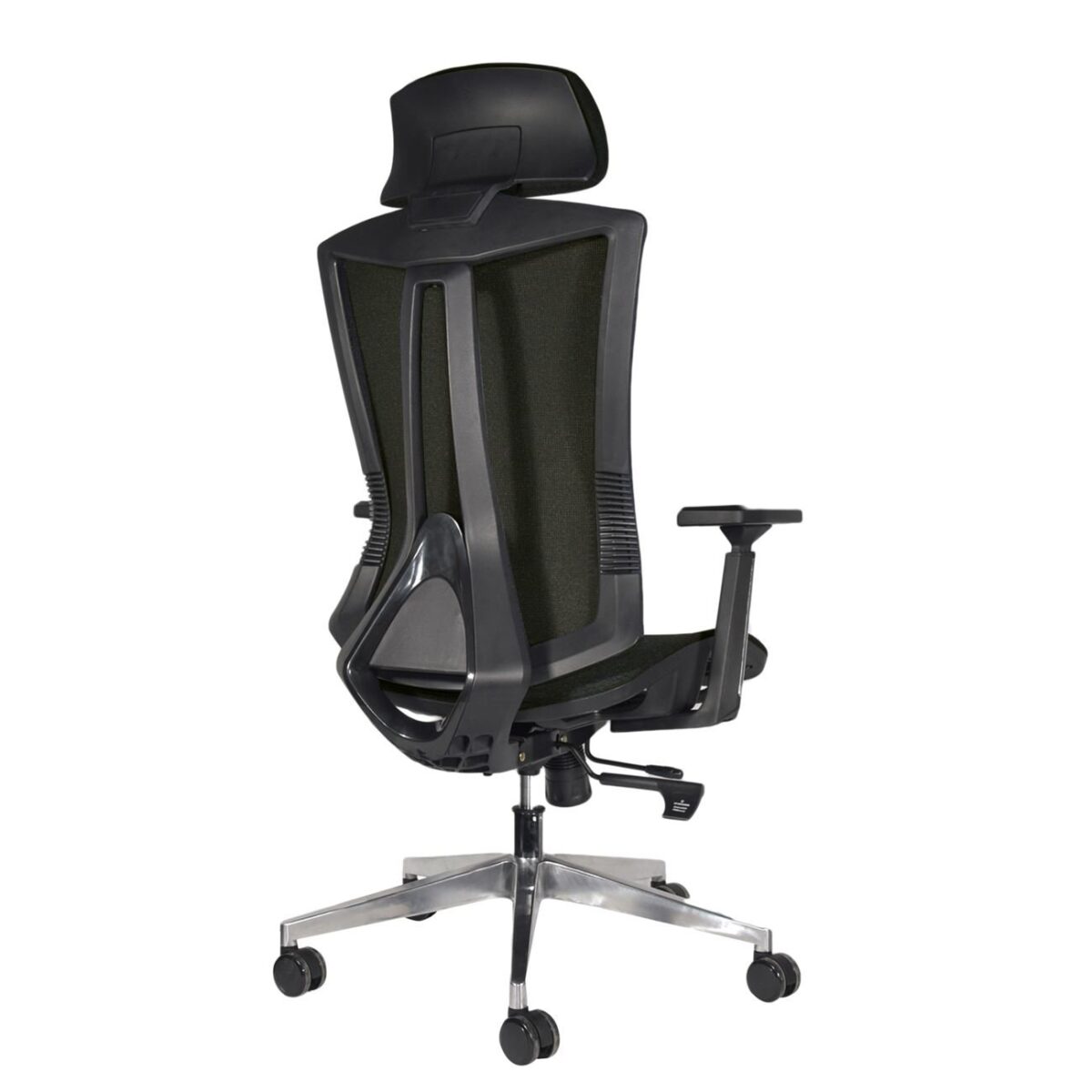 BF9600 Πολυθρόνα Γραφείου Διευθυντή, Βάση Αλουμινίου, Ύφασμα Μαύρο - Image 4