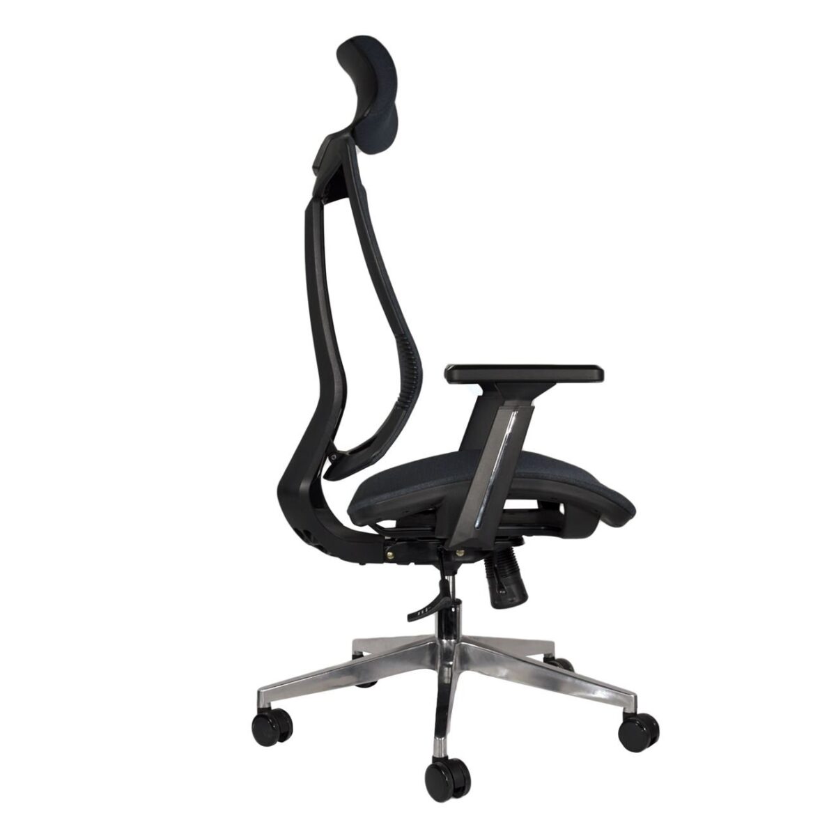 BF9600 Πολυθρόνα Γραφείου Διευθυντή, Βάση Αλουμινίου, Ύφασμα Μαύρο - Image 5