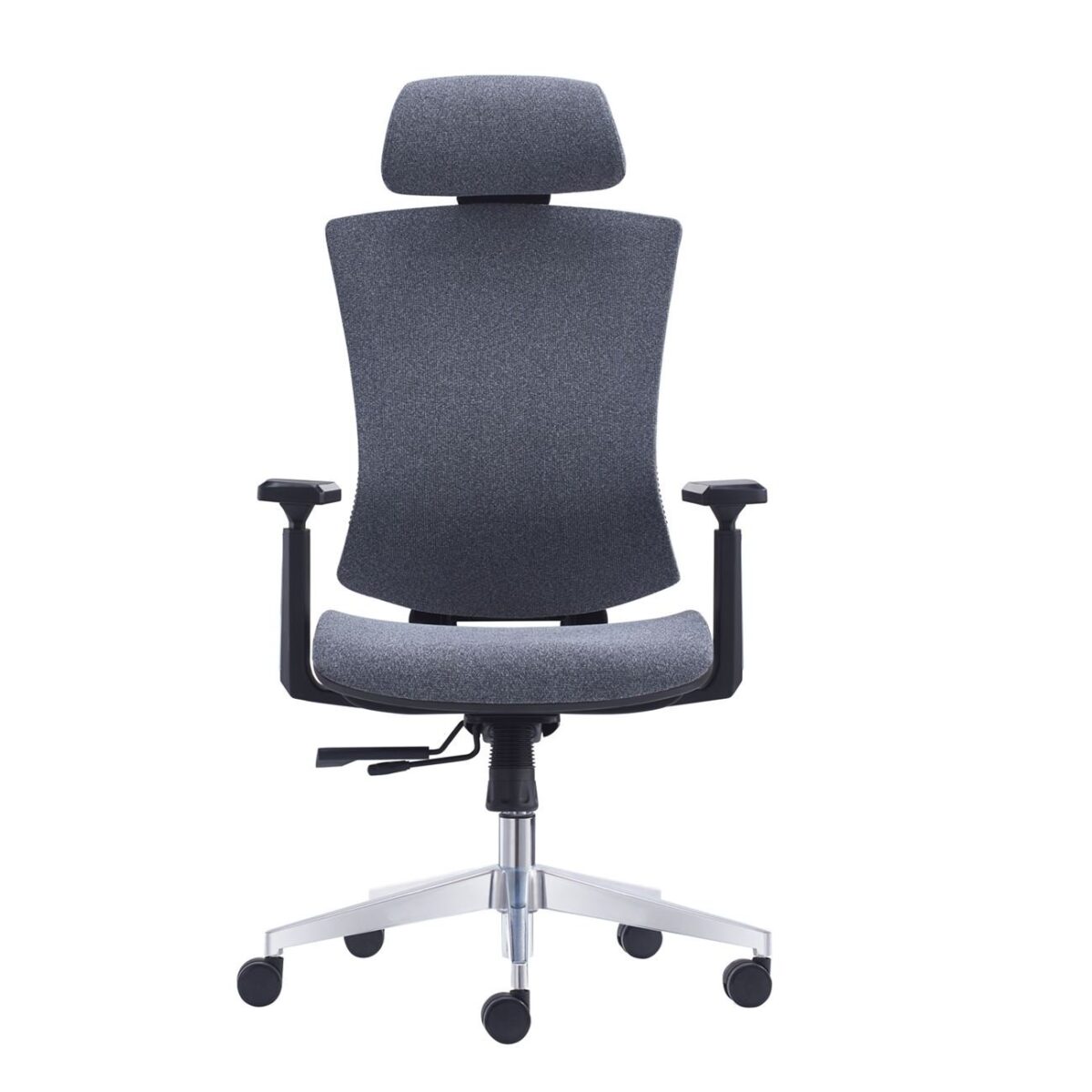 BF9600 Πολυθρόνα Γραφείου Διευθυντή, Βάση Αλουμινίου, Ύφασμα Γκρι - Image 3