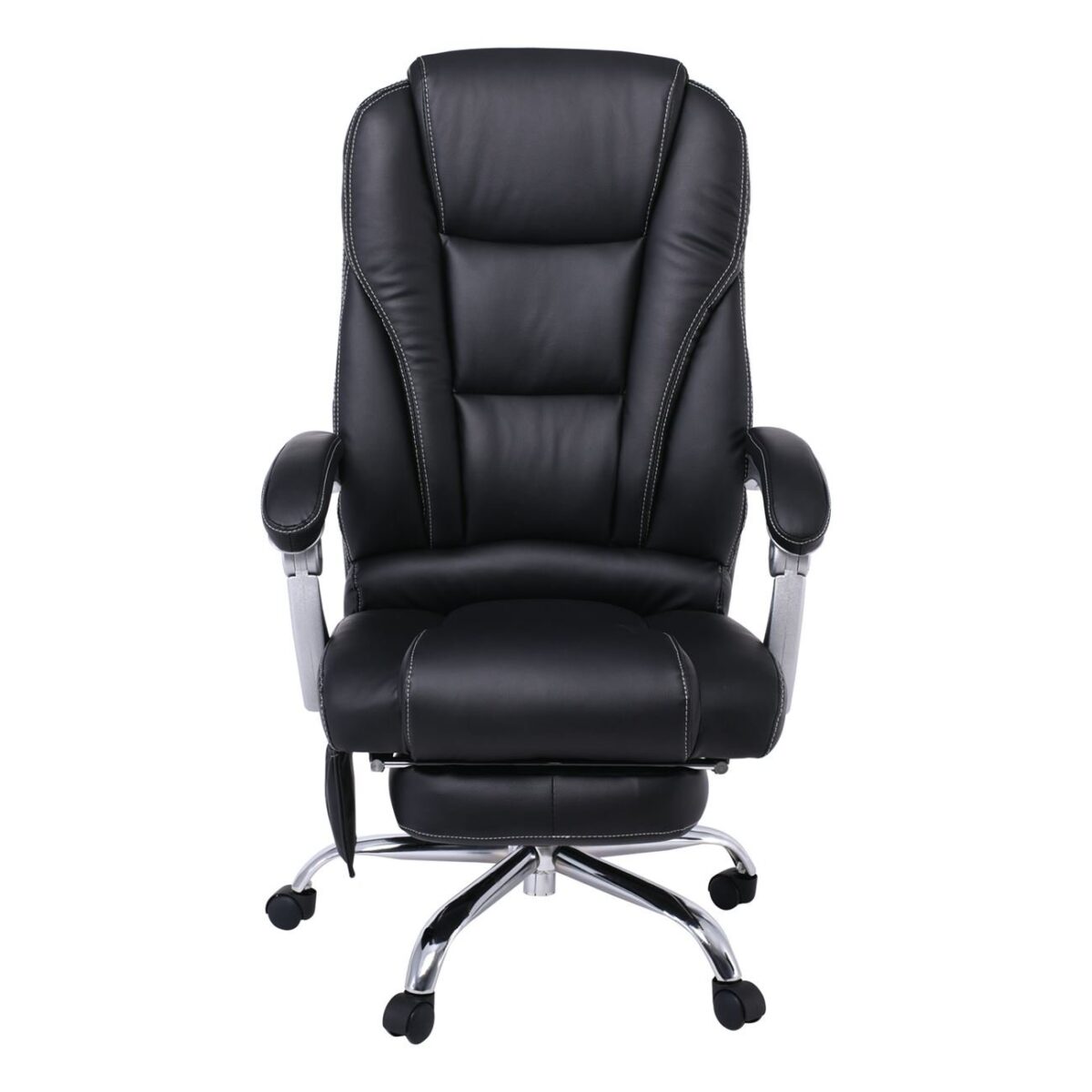 BF8550 Massage Relax Πολυθρόνα Γραφείου Διευθυντή, Βάση Χρώμιο με Υποπόδιο, Pu  Μαύρο - Image 6