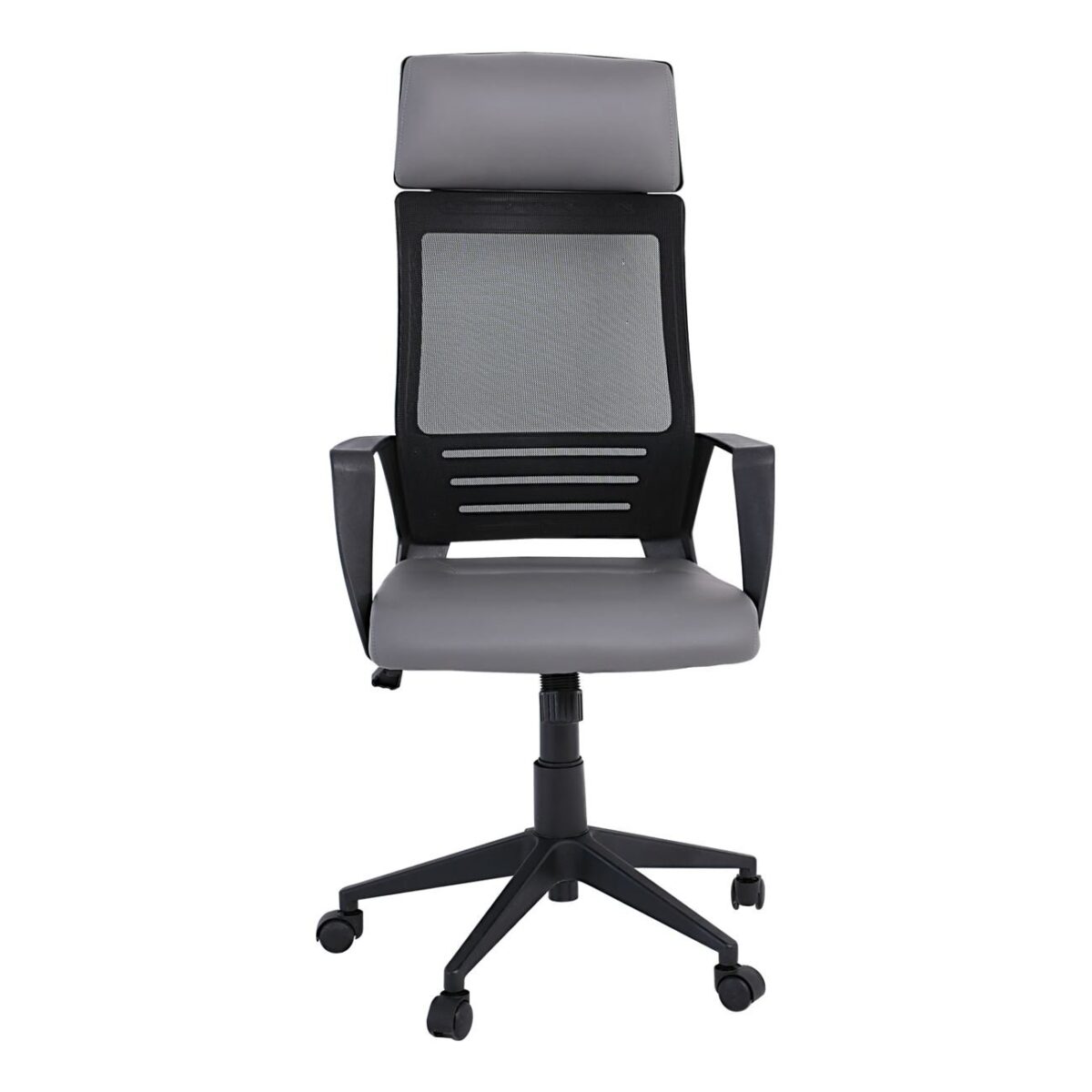 BF2500 Πολυθρόνα Γραφείου Διευθυντή Mesh Μαύρο - Pu Γκρι - Image 3