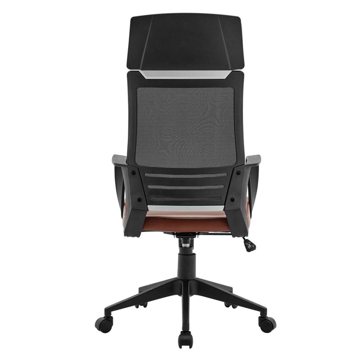 BF2500 Πολυθρόνα Γραφείου Διευθυντή Mesh Μαύρο - Pu Καφέ - Image 5