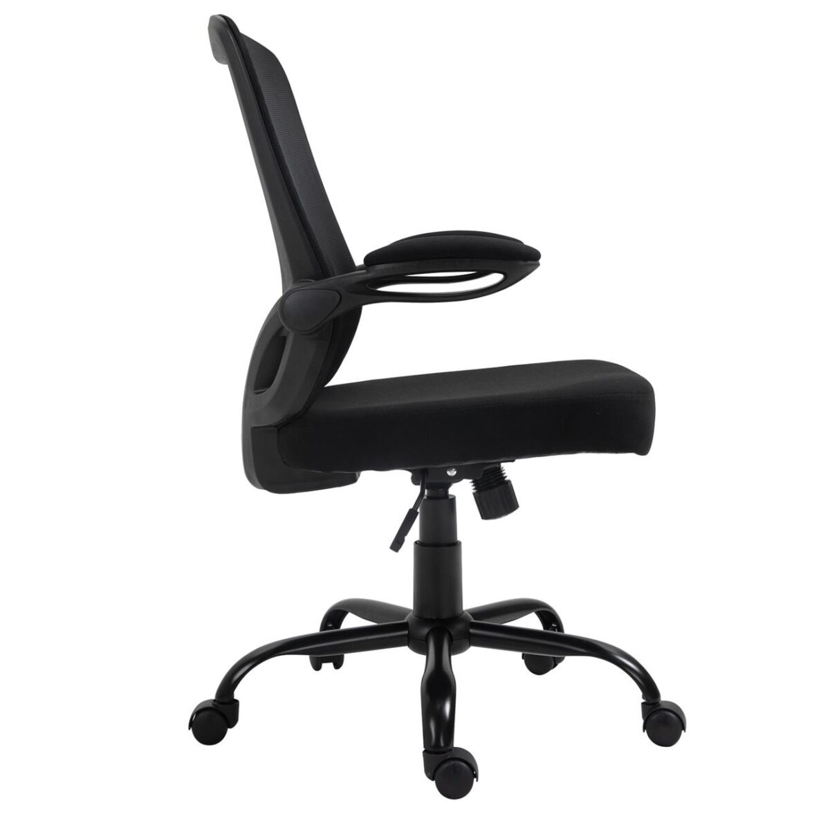 BF2930W Πολυθρόνα Γραφείου Ανακλινόμενα Μπράτσα, Μέταλλο Βάση, Mesh - Ύφασμα Μαύρο - Image 3