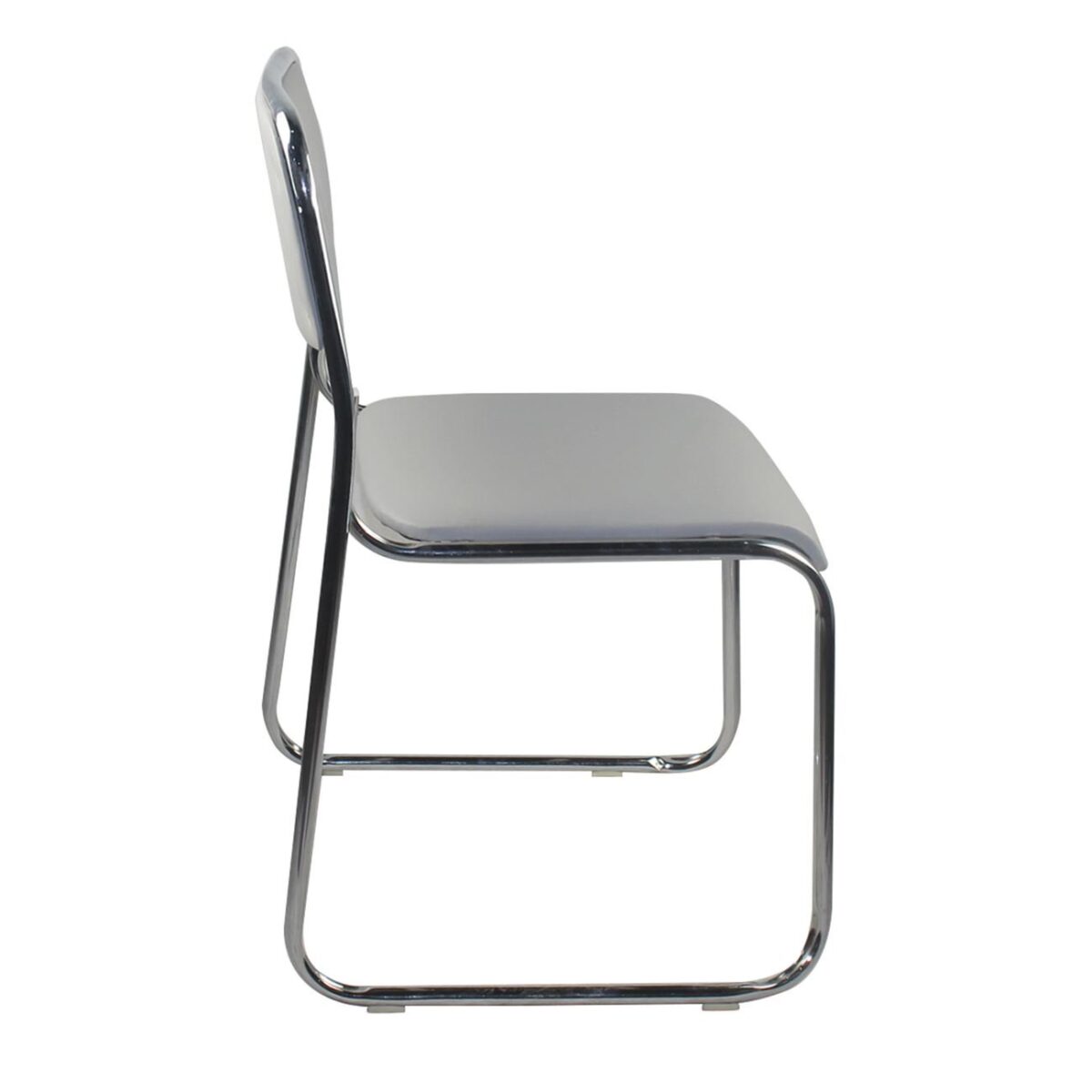 CAMPUS Καρέκλα Επισκέπτη Γραφείου, Στοιβαζόμενη Χρώμιο Μέταλλο, Soft Pu Γκρι - Image 3