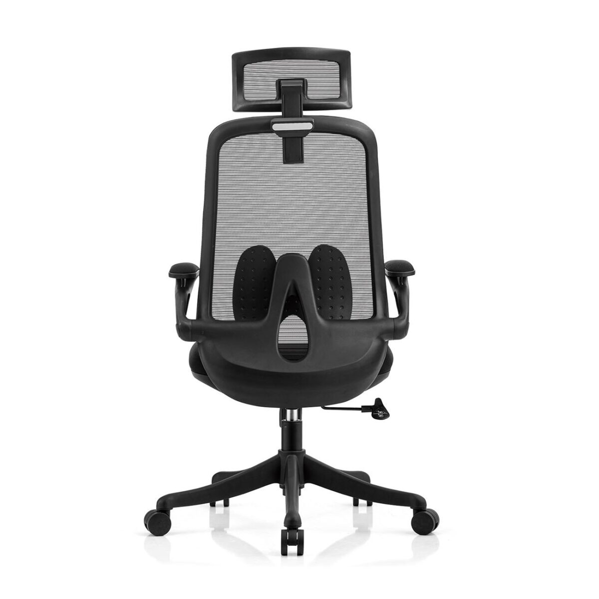 BF3950 Πολυθρόνα Γραφείου Διευθυντή, Mesh Γκρι, Ύφασμα Μαύρο - Image 4