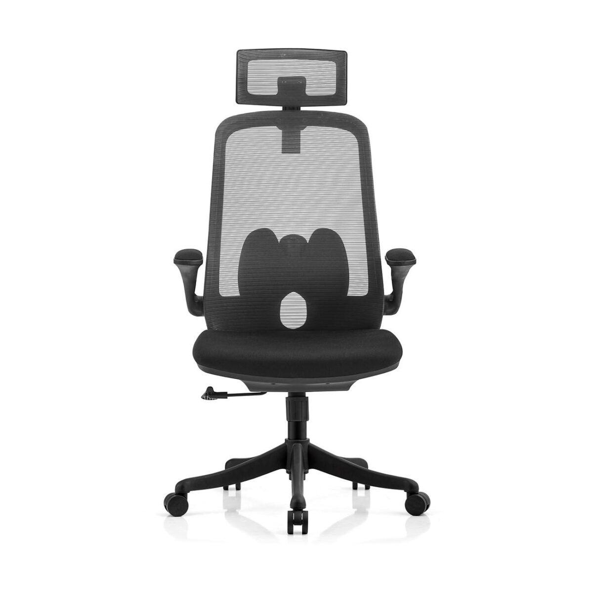 BF3950 Πολυθρόνα Γραφείου Διευθυντή, Mesh Γκρι, Ύφασμα Μαύρο - Image 5