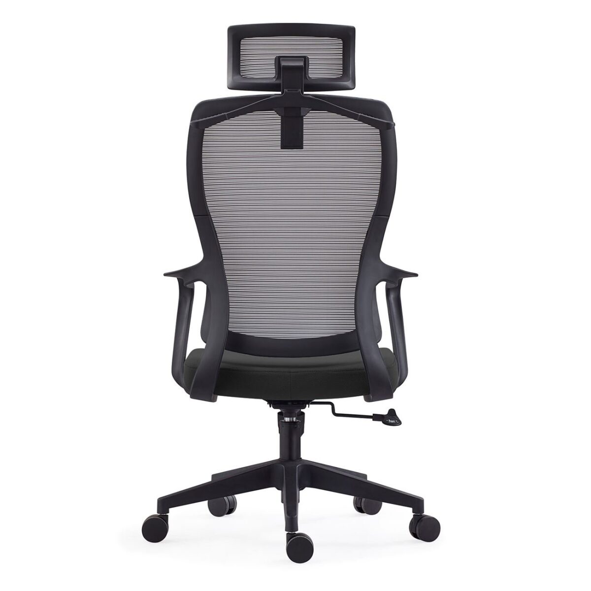 BF3850 Πολυθρόνα Γραφείου Διευθυντή, Mesh Γκρι, Ύφασμα Μαύρο - Image 4