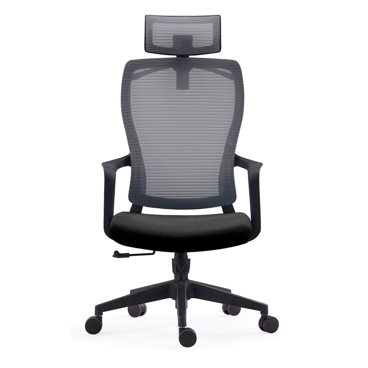 BF3850 Πολυθρόνα Γραφείου Διευθυντή, Mesh Γκρι, Ύφασμα Μαύρο - Image 5