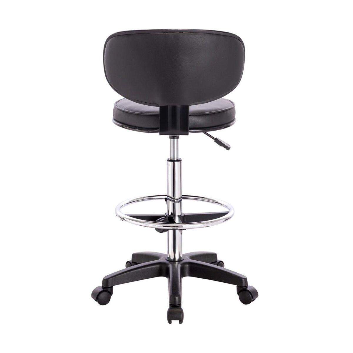 BF406 Σκαμπό Reception-Ταμείου PU Μαύρο, Τροχήλατο, Ρύθμιση Ύψους, Περιστρεφόμενο - Image 4