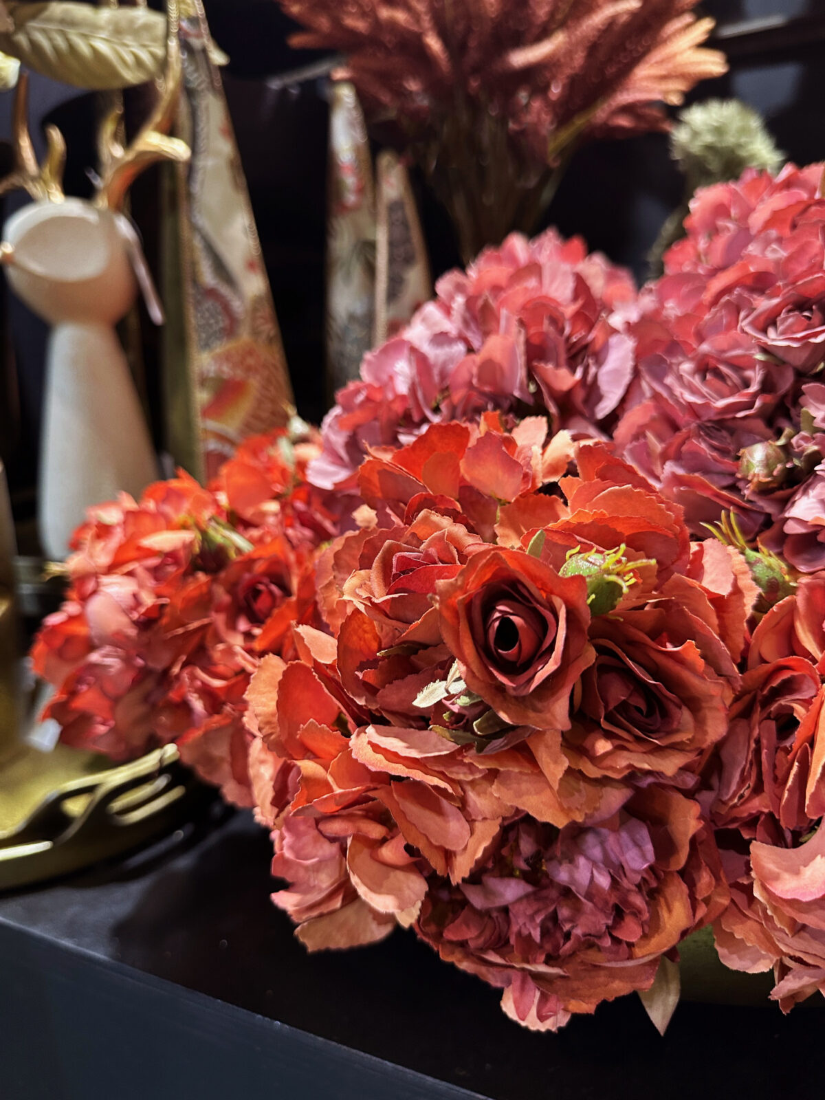 PEONY ΛΟΥΛΟΥΔΙ ΤΕΧΝΗΤΟ ΜΠΟΥΚΕΤΟ 30 ΥΦΑΣΜΑ ΣΟΜΟΝ ΜΠΟΡΝΤΩ ΠΡΑΣΙΝΟ PVC - Image 2