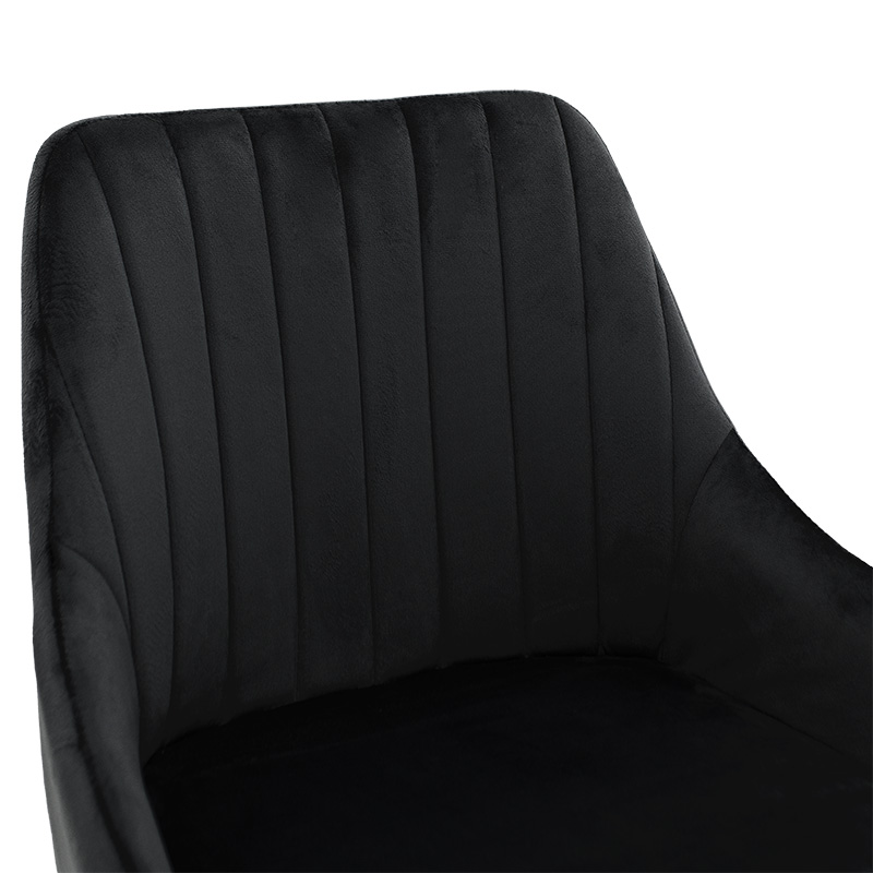 029-000172-4 Σκαμπό bar Patrin  μεταλλικό μαύρο-βελούδο μαύρο - Image 5