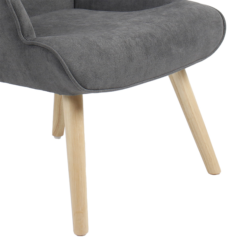 255-000003-6 Πολυθρόνα Fluffy  ύφασμα ανθρακί-φυσικό 75x69x96εκ - Image 7