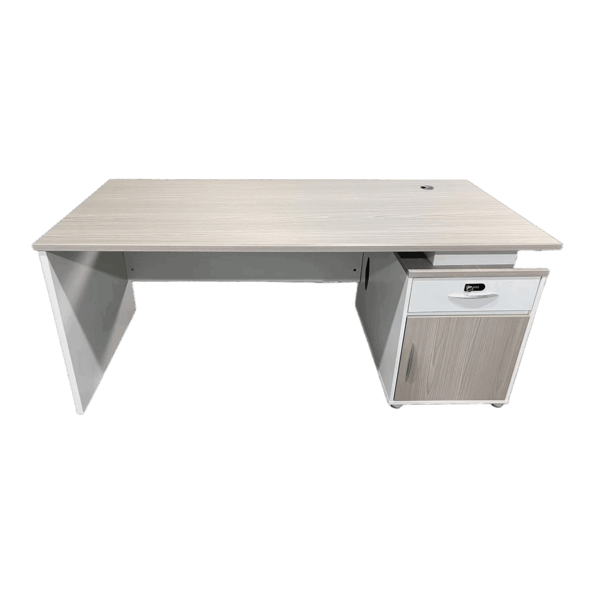 Γραφείο εργασίας Armadi με ντουλάπι  σε sonoma-λευκή απόχρωση 180x80x75εκ - Image 3