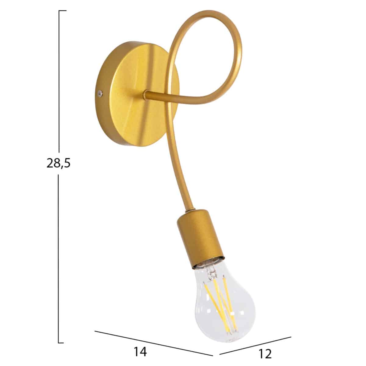 ΑΠΛΙΚΑ ΤΟΙΧΟΥ FRIDRIK HM7399.12 ΜΕΤΑΛΛΟ ΣΕ ΧΡΥΣΟ 12x15,5x28,5Υεκ. - Image 2