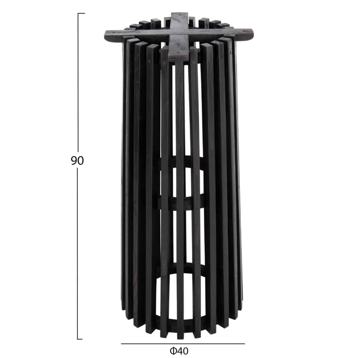 ΒΑΣΗ BAR STAND ΕΣΩΤ.ΧΩΡΟΥ ΜΕΣ.ΥΨΟΥΣ ΣΤΡΟΓΓΥΛΗ FRANTZ HM9857.12 MINDI ΞΥΛΟ ΣΕ ΜΑΥΡΟ Φ40x90Υεκ. - Image 2