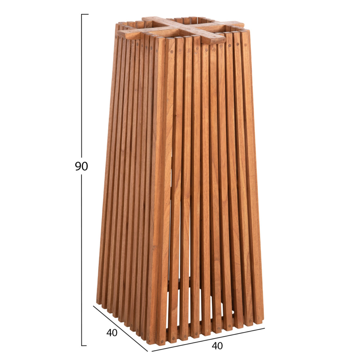 ΒΑΣΗ ΜΠΑΡ ΕΣΩΤ.ΧΩΡΟΥ ΜΕΣ.ΥΨΟΥΣ ΤΕΤΡΑΓΩΝΗ FRANTZ HM9858.11 ΞΥΛΟ MINDI-ΦΥΣΙΚΟ 40x40x90Yεκ - Image 2