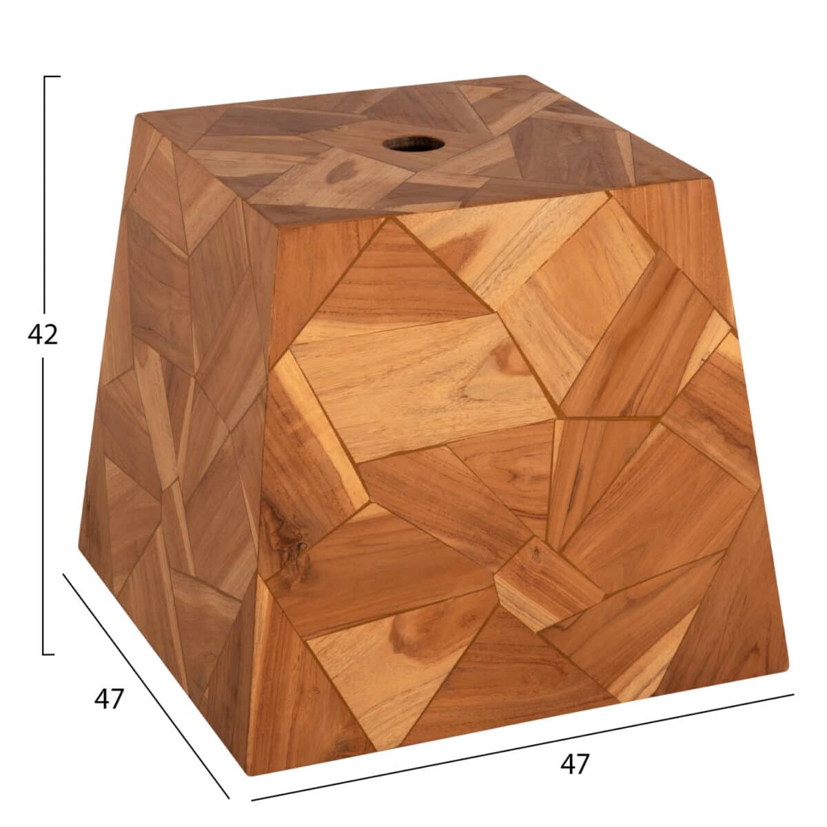 ΒΑΣΗ ΟΜΠΡΕΛΑΣ ΤΣΙΜΕΝΤΟΥ HM6122 ΕΞΩΤΕΡΙΚΗ ΕΠΕΝΔΥΣΗ ΞΥΛΟ ΤΕΑΚ-ΤΡΥΠΑ Φ5εκ- 47x47x42Υεκ. - Image 2
