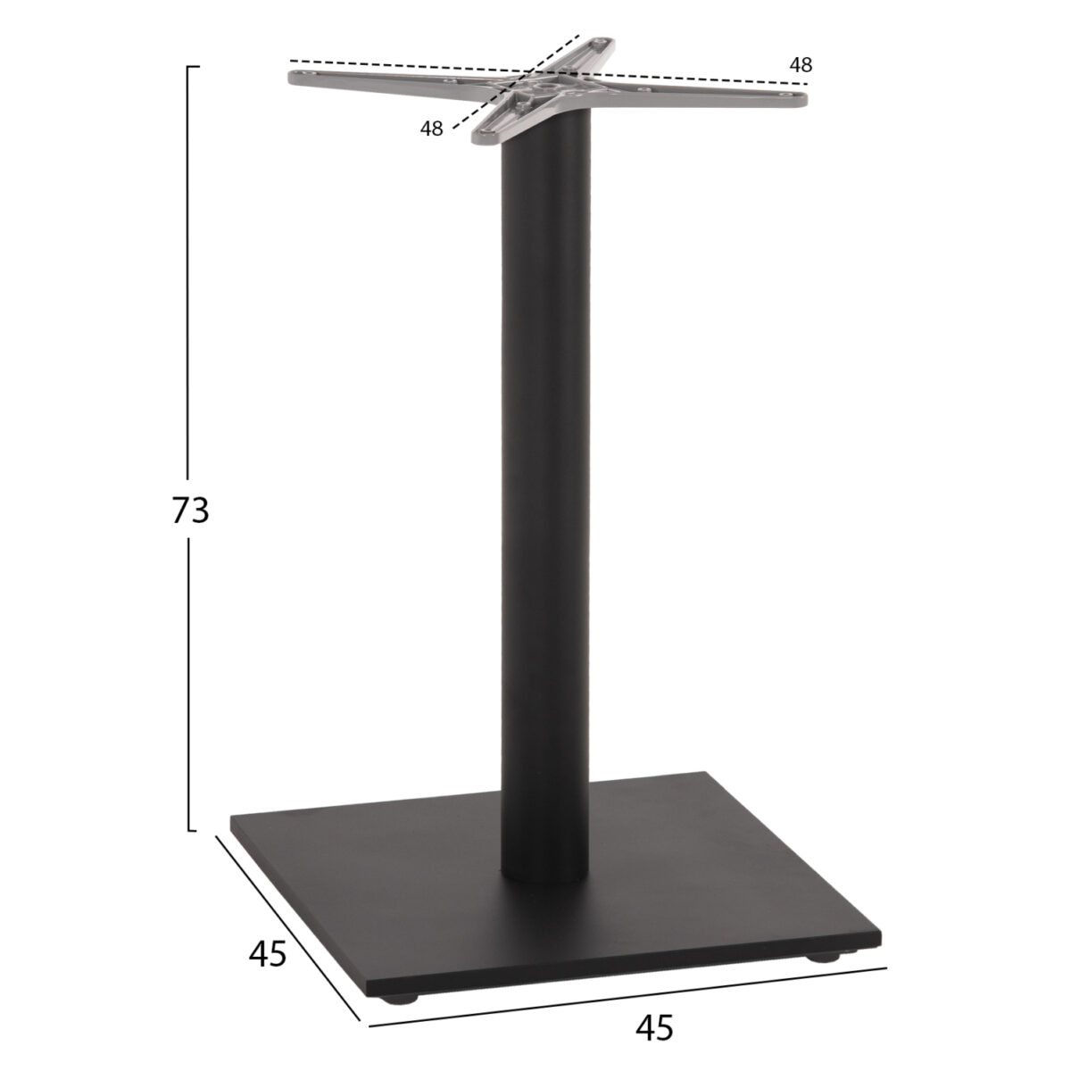 ΒΑΣΗ ΤΡΑΠΕΖΙΟΥ ΑΛΟΥΜΙΝΙΟΥ ΓΚΡΙ HM475.20 ΣΤΑΥΡΟΣ 46Χ46εκ 46Χ46Χ72Υεκ. - Image 2