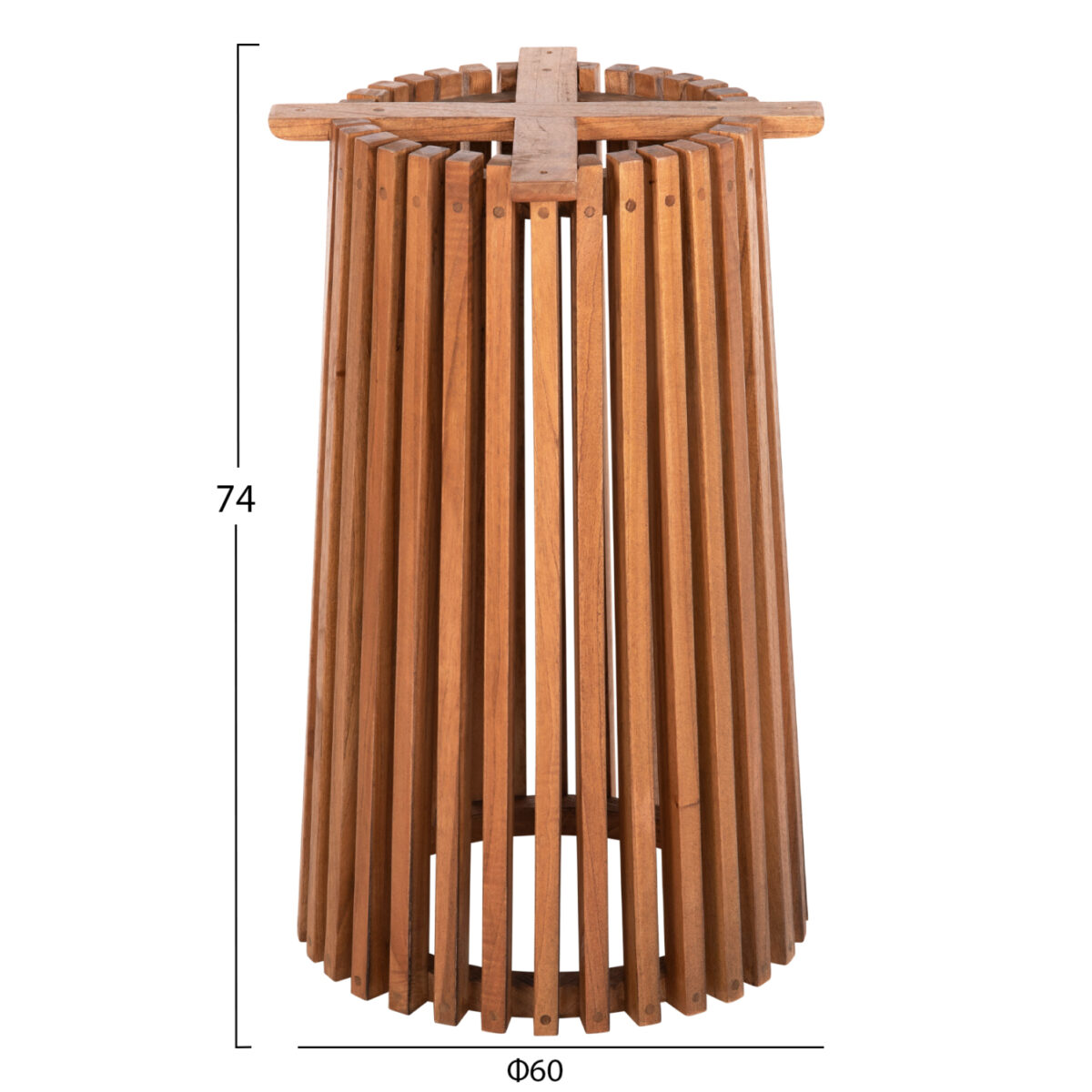 ΒΑΣΗ ΤΡΑΠΕΖΙΟΥ ΕΣΩΤ.ΧΩΡΟΥ ΣΤΡΟΓΓΥΛΗ FRANTZ HM9459.11 MINDI ΞΥΛΟ ΣΕ ΦΥΣΙΚΟ Φ45x73Yεκ. - Image 2