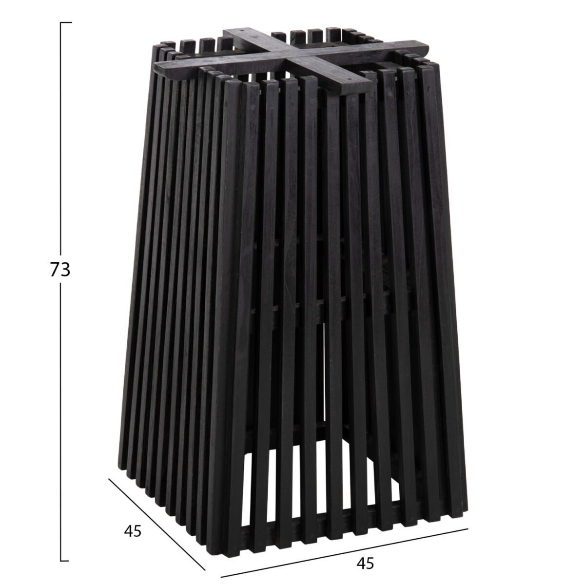 ΒΑΣΗ ΤΡΑΠΕΖΙΟΥ ΕΣΩΤ.ΧΩΡΟΥ ΤΕΤΡΑΓΩΝΗ FRANTZ HM9460.12 ΞΥΛΟ MINDI ΣΕ ΜΑΥΡΟ 60x60x73Y εκ. - Image 2