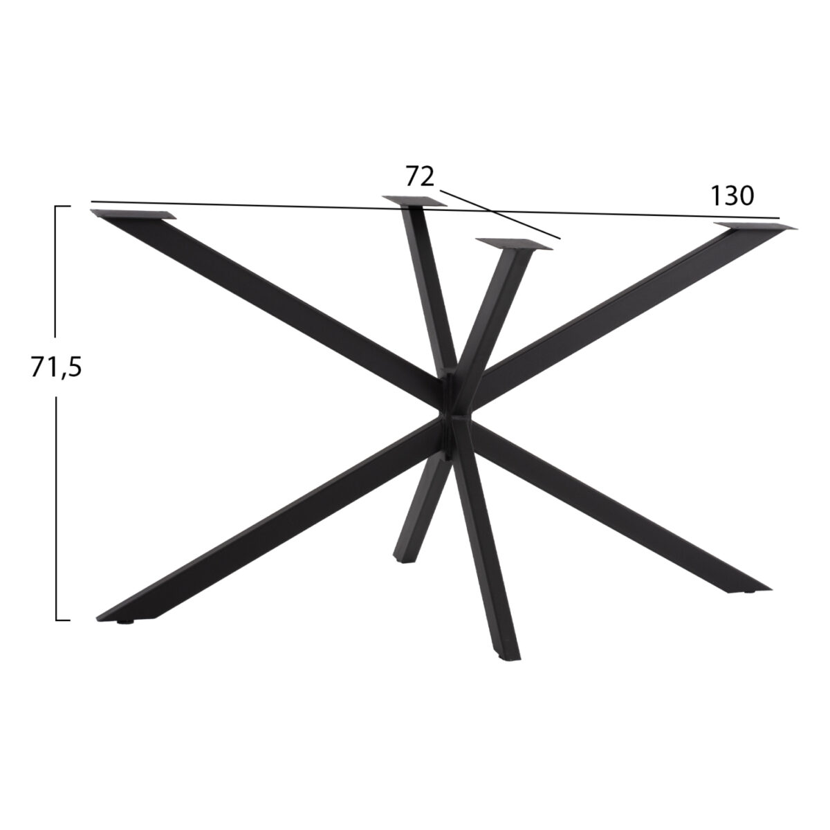 ΒΑΣΗ ΤΡΑΠΕΖΙΟΥ ΜΑΥΡΗ ΜΕΤΑΛΛΙΚΗ ΔΙΠΛΗ ΧΙΑΣΤΙ HM5917 130x72x71,5Υεκ. - Image 2