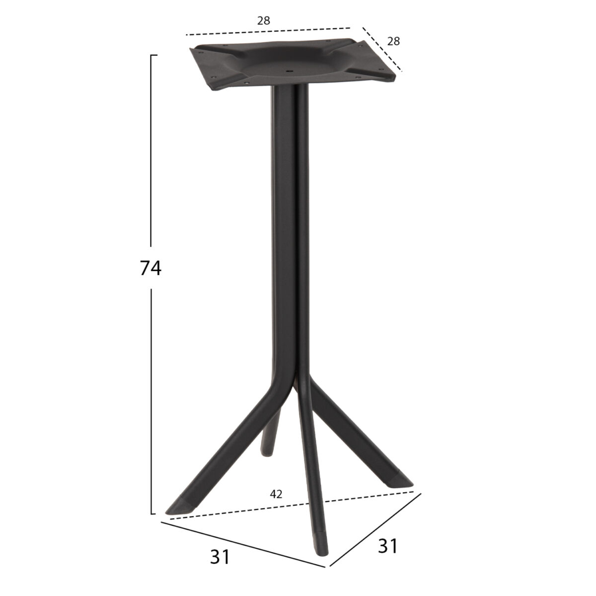 ΒΑΣΗ ΤΡΑΠΕΖΙΟΥ ΜΑΥΡΗ ΜΕΤΑΛΛΙΚΗ ΗΜ5919 31x31x74Y εκ. - Image 2