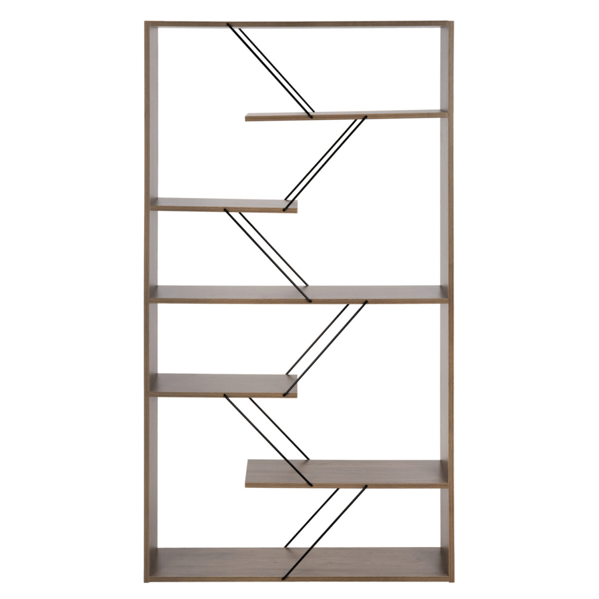 ΒΙΒΛΙΟΘΗΚΗ TARS HM2240.13 OLIVE GREY ΜΕΛΑΜΙΝΗ-ΜΑΥΡΕΣ ΜΕΤΑΛΛΙΚΕΣ ΒΕΡΓΕΣ 84x24x157Yεκ. - Image 3