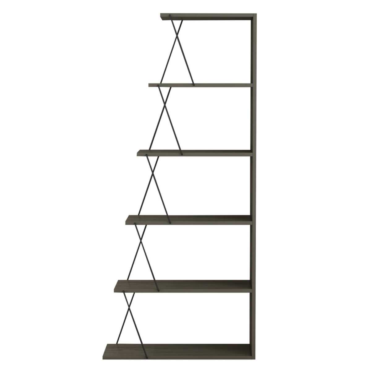 ΒΙΒΛΙΟΘΗΚΗ ΜΙΝΙ TARS HM2241.13 OLIVE GREY ME ΜΑΥΡΕΣ ΒΕΡΓΕΣ 65x22-24x146Υεκ. - Image 3