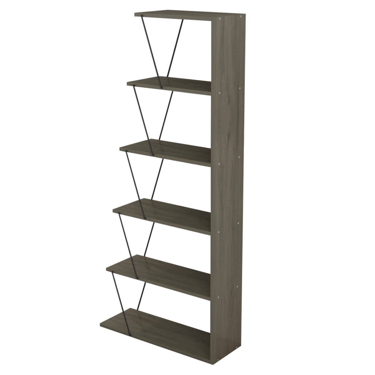 ΒΙΒΛΙΟΘΗΚΗ ΜΙΝΙ TARS HM2241.13 OLIVE GREY ME ΜΑΥΡΕΣ ΒΕΡΓΕΣ 65x22-24x146Υεκ. - Image 4