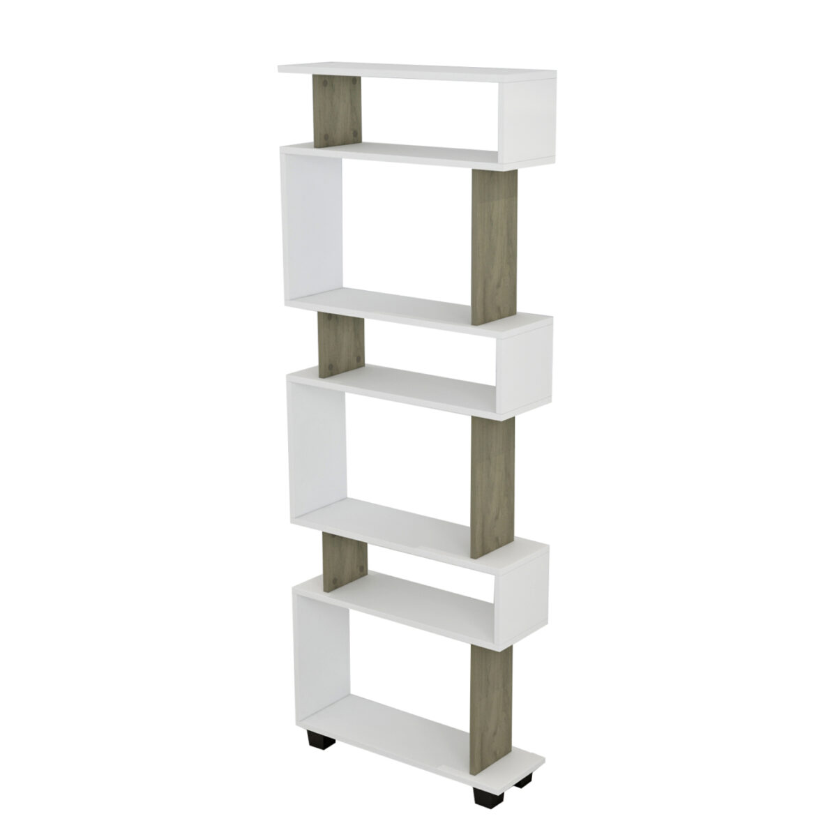 ΒΙΒΛΙΟΘΗΚΗ ΜΕΛΑΜΙΝΗΣ OWLOLIVE GREY ΛΕΥΚΟ 60x19,5x165Yεκ.HM8923.11 - Image 4