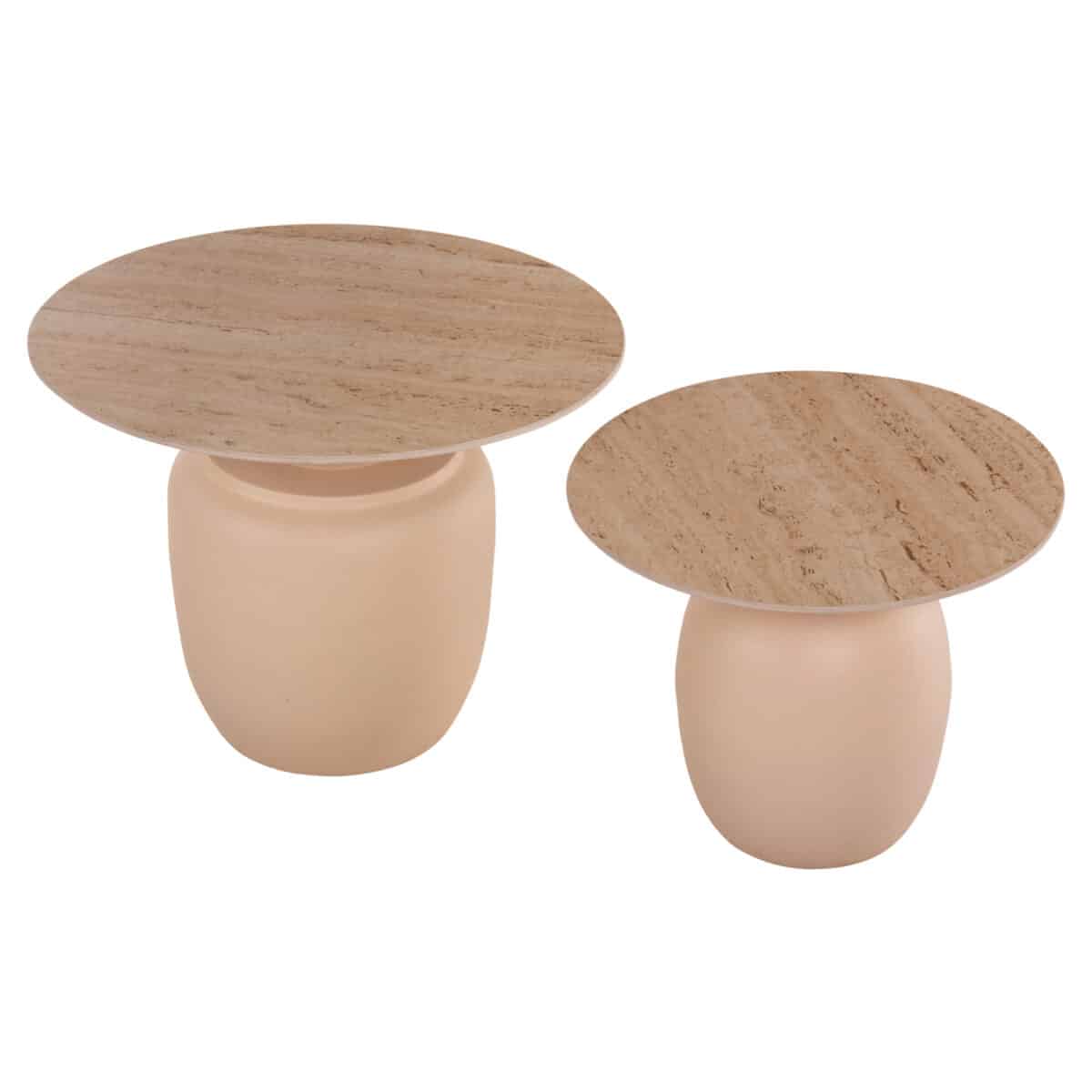 ΒΟΗΘΗΤΙΚΑ ΤΡΑΠΕΖΑΚΙΑ 2ΤΜΧ FEREN HM9664 ΜΕΤΑΛΛΟ ΚΡΕΜ-ΚΕΡΑΜΙΚO TOP Φ60 & Φ50  εκ. - Image 3