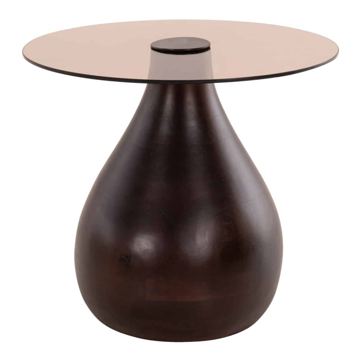 ΒΟΗΘΗΤΙΚΑ ΤΡΑΠΕΖΑΚΙΑ 2ΤΜΧ CHANG HM9668 ΞΥΛΟ MANGO-ΓΥΑΛΙ TOP Φ55x49,5Υ & Φ40x36,5Υεκ. - Image 4