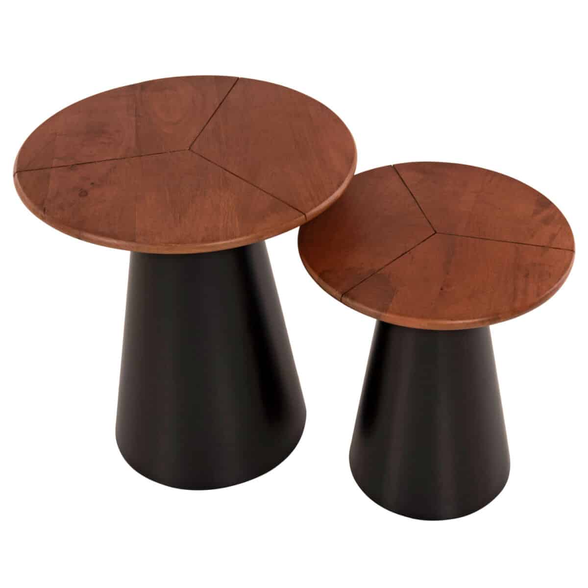 ΒΟΗΘΗΤΙΚΑ ΤΡΑΠΕΖΑΚΙΑ 2ΤΜΧ SUNNI HM9669 ΜΕΤΑΛΛΟ ΜΑΥΡΟ-MANGO TOP Φ48,5 & Φ39,5 εκ. - Image 4